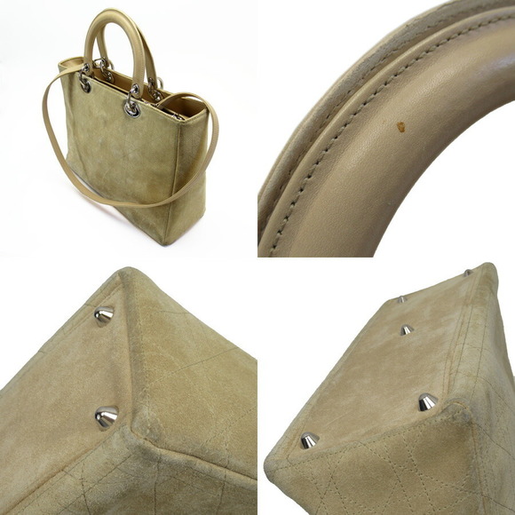 Dior Lady Beige Christian Shoulder Suede  Bag - Picture 1 of 3